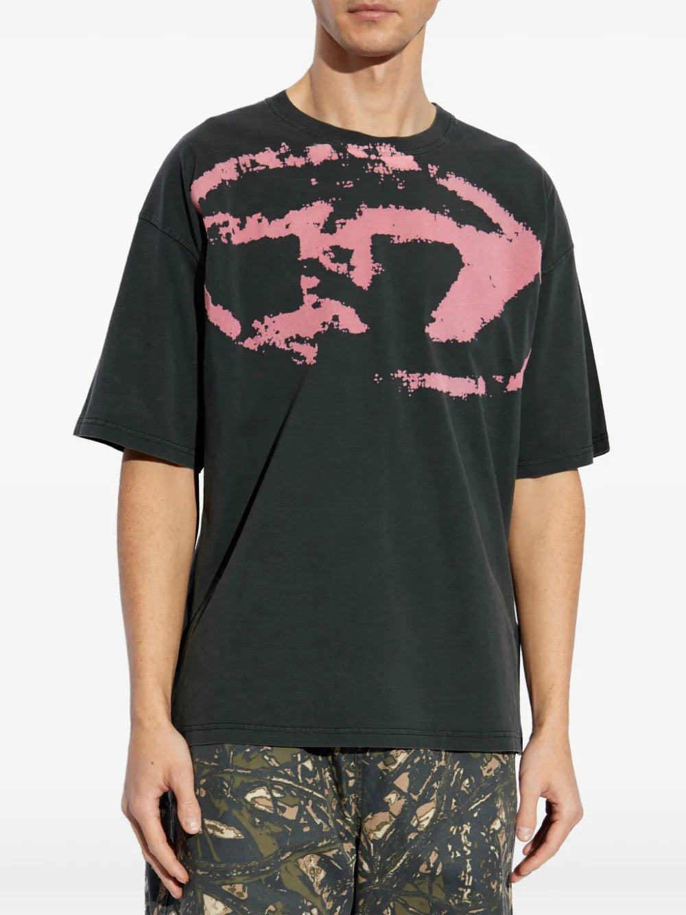 T-SHIRT Nero/rosa Diesel