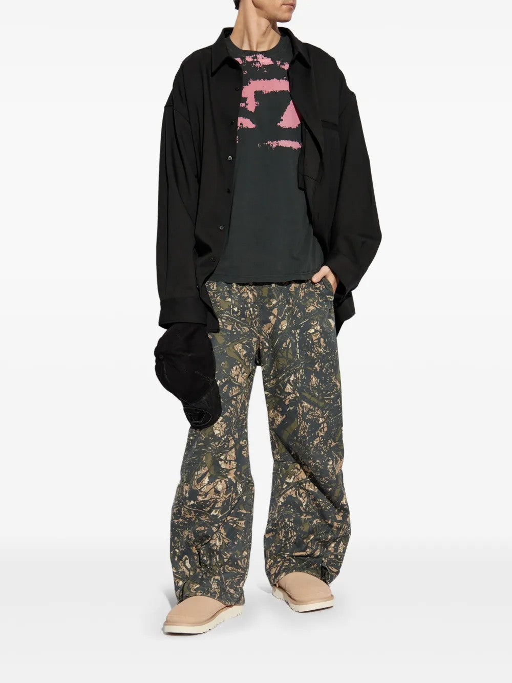T-SHIRT Nero/rosa Diesel