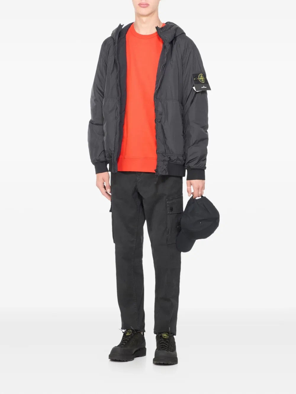 FELPA Arancio Stone Island
