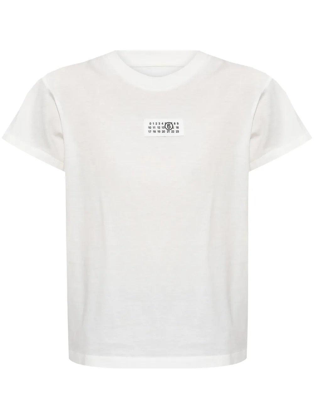 <h4>MM6 - T-shirt Bianco con Stampa Iconica</h4>
