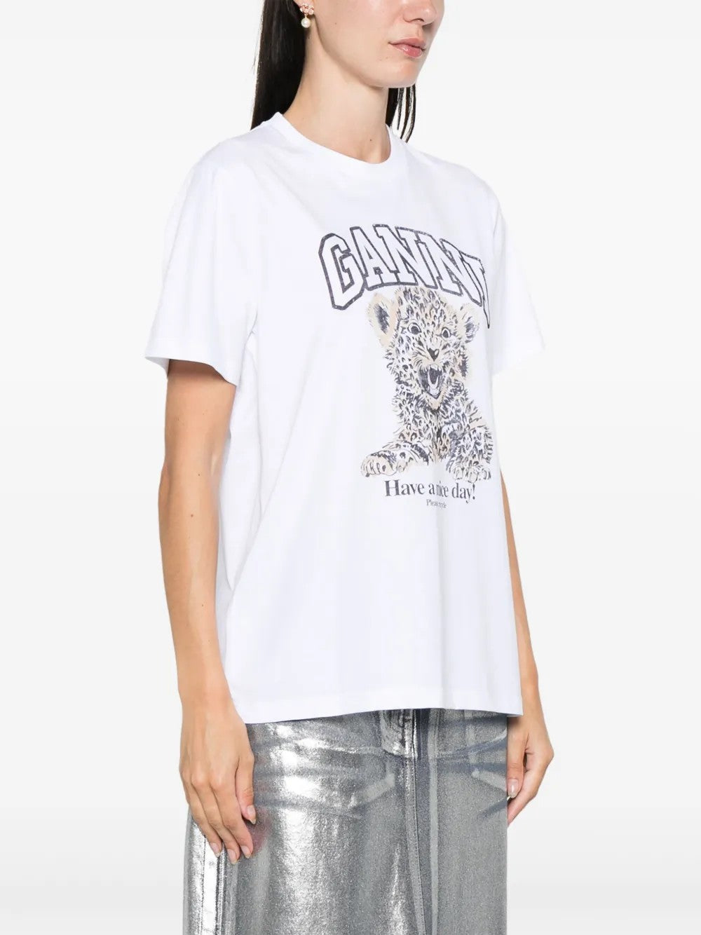 T-SHIRT Leopardato Ganni