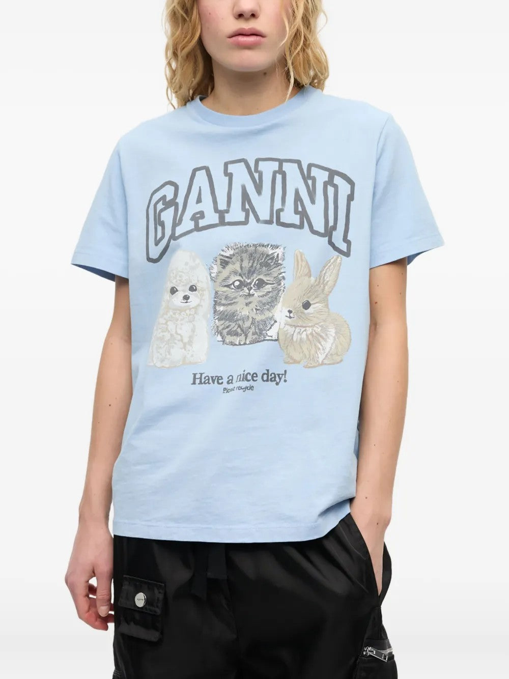 T-SHIRT Blu Ganni