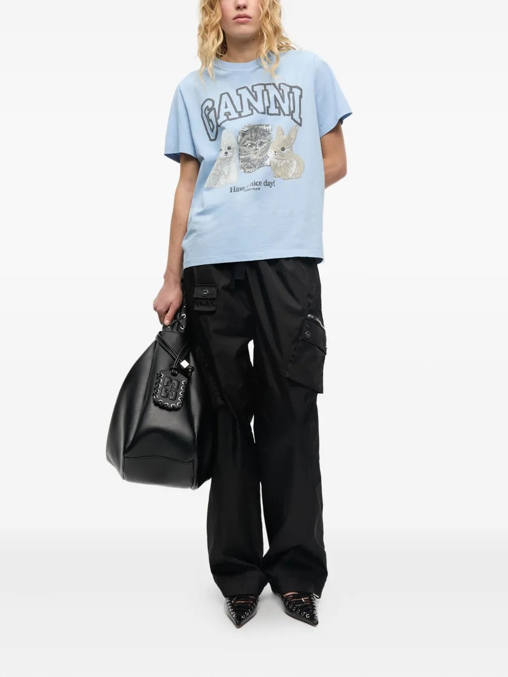 T-SHIRT Blu Ganni
