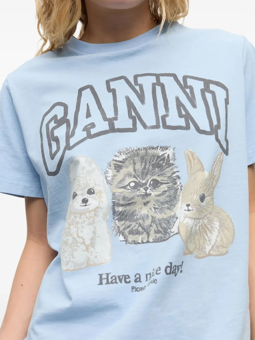 T-SHIRT Blu Ganni