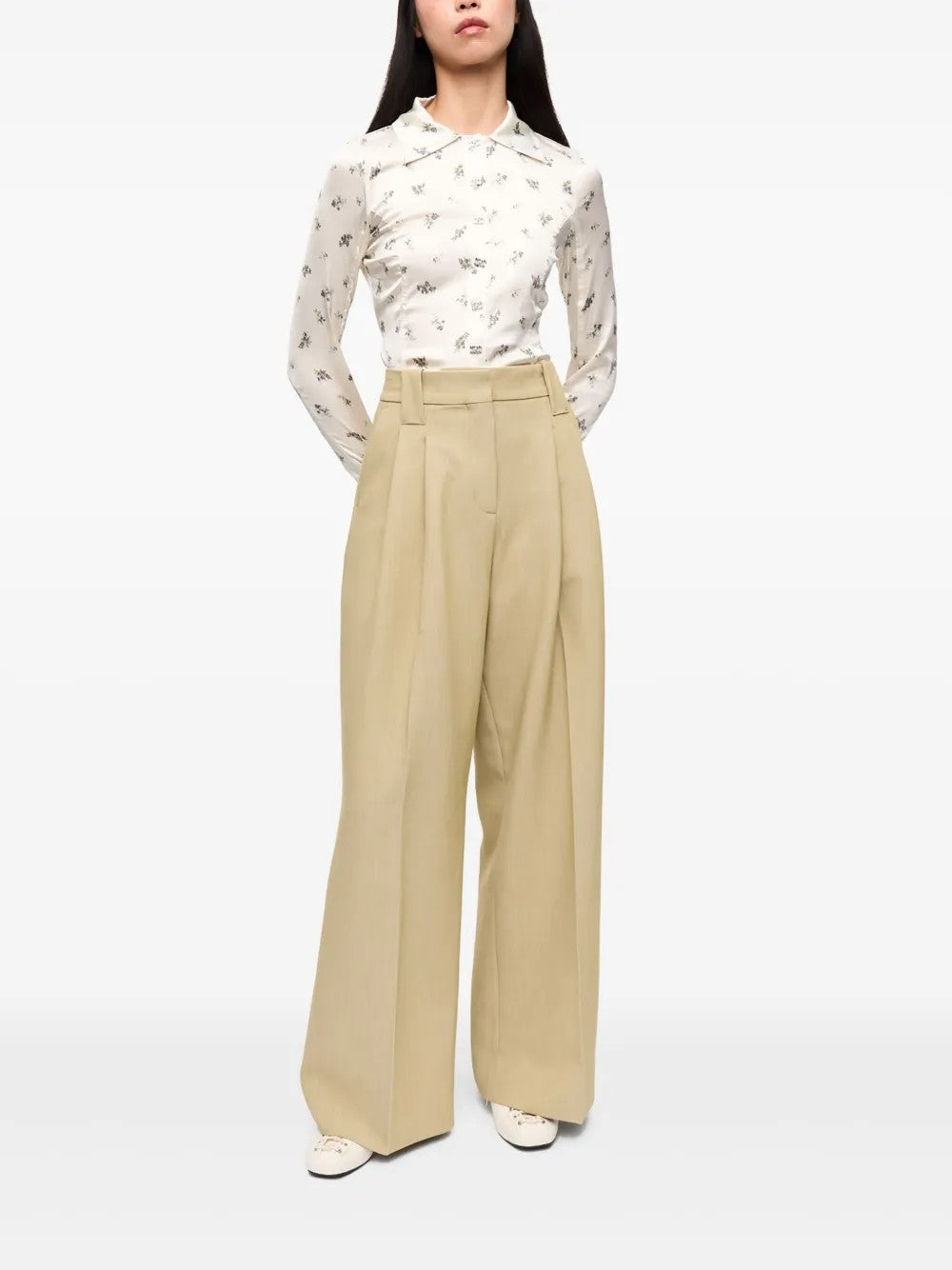 PANTALONE Beige Ganni