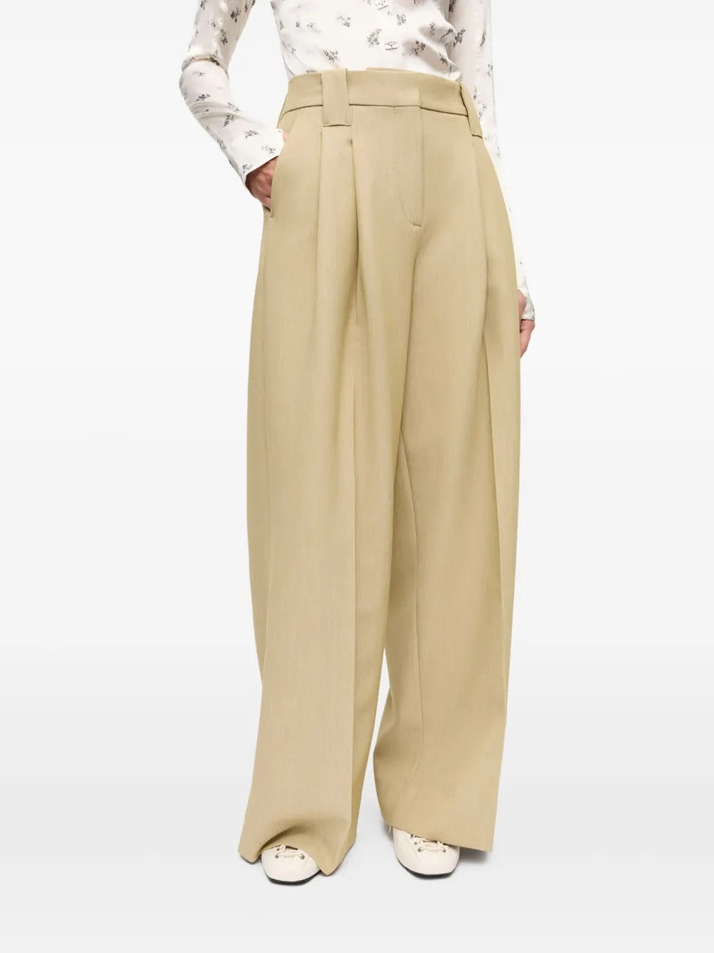 PANTALONE Beige Ganni